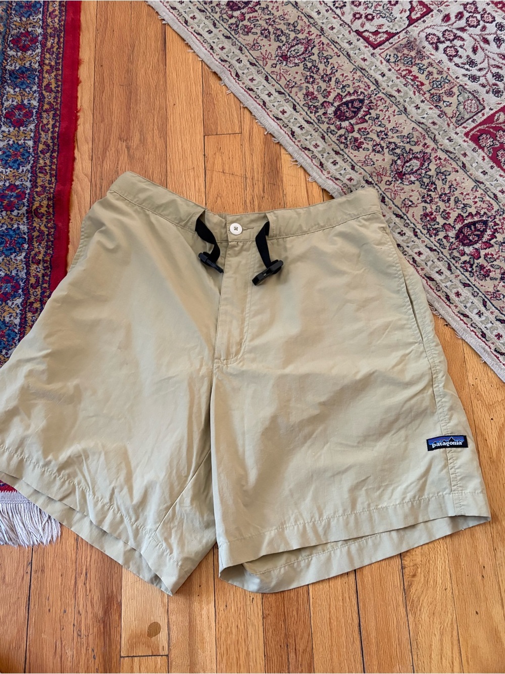 Patagonia Men’s Khaki Shorts with Black Drawcord Large